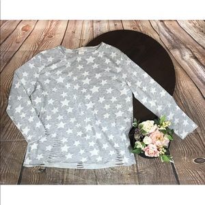 Sack’s Simple Life Star Print Shirt XL Distressed